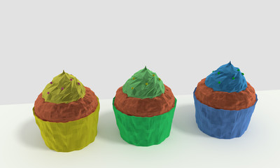 Low poly Cupcakes