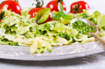 Homemade pasta farfalle