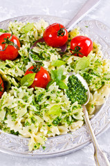 Homemade pasta farfalle