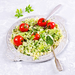 Homemade pasta farfalle