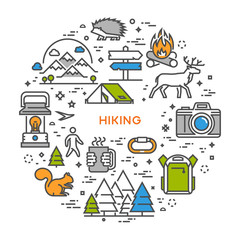 Vector line design concept for hiking