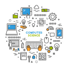 Line web concept for computer science