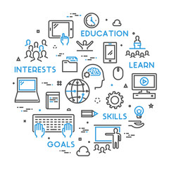 Vector line concept for online university