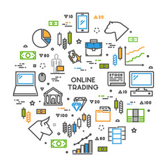 Round line concept for online trading.