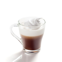 cup of coffee with milk isolated on white