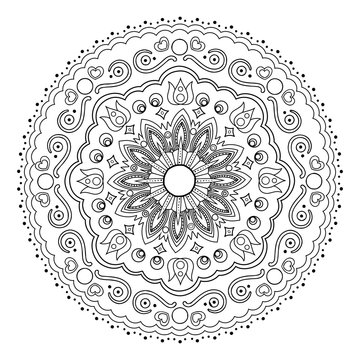 recommend clip art: Mandala coloring book vector illustration