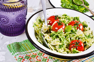 Homemade pasta farfalle
