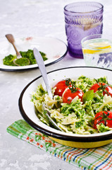 Homemade pasta farfalle