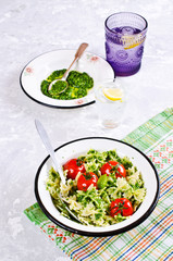 Homemade pasta farfalle