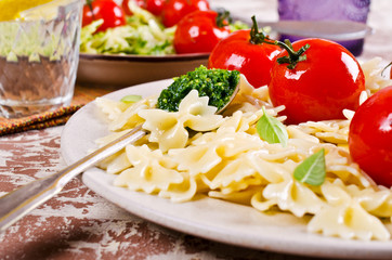 Homemade pasta farfalle