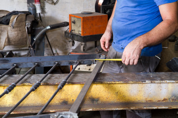 metalworker at work in his workshop