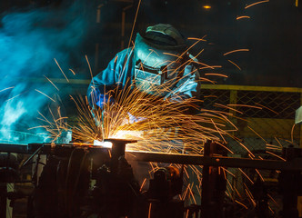 welder Industrial automotive part in factory