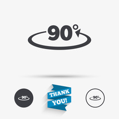 Angle 90 degrees sign icon. Geometry math symbol