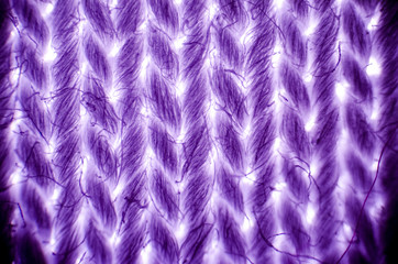 Cotton textile under microscope, light micrograph, magnification 40x