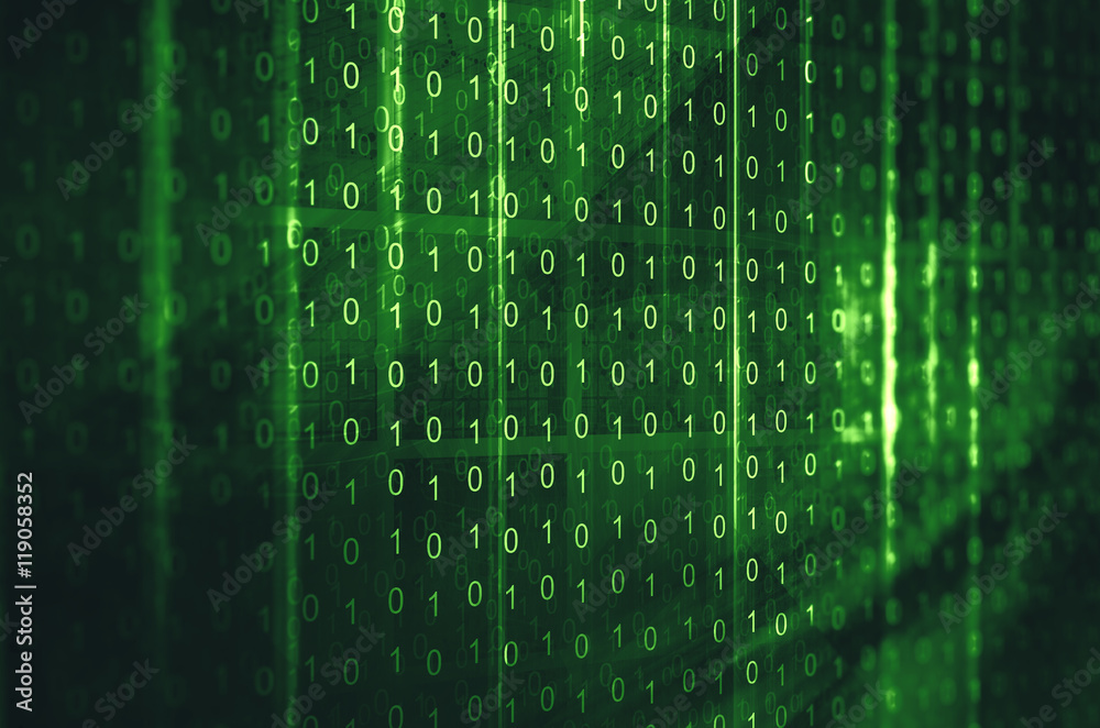 Wall mural binary code