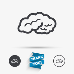 Brain sign icon. Intelligent smart mind.