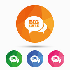 Chat Big sale sign icon. Special offer symbol.