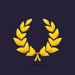 Gold award laurel wreath logo.