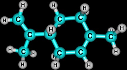 Limonene molecular structure isolated on black