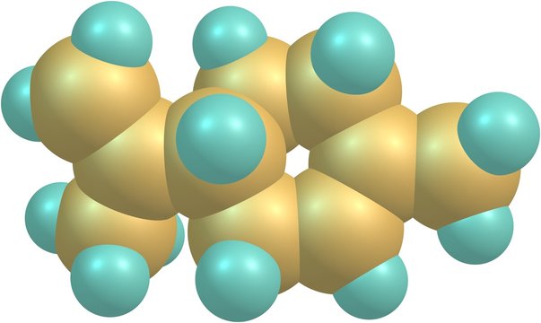 Limonene molecular structure isolated on white