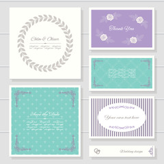 Invitation cards and templates set.