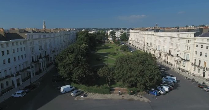 Aerial view of a regency square in Brighton and Hove