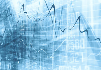 Financial data on a monitor