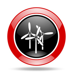 Obraz premium windmill red and black web glossy round icon