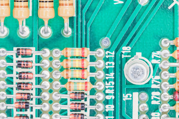 Condensers and Resistor assembly on the circuit board