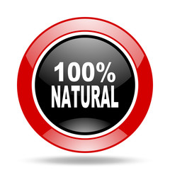 natural red and black web glossy round icon