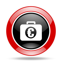 Obraz premium financial red and black web glossy round icon