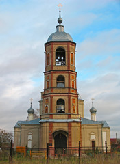 Fototapeta na wymiar Church Troitskoe on Protva river, Kaluga region , Russia