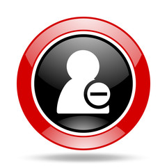 remove contact red and black web glossy round icon