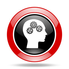 head red and black web glossy round icon