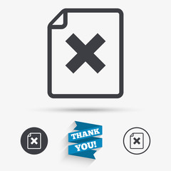 Obraz premium File document stop icon. Delete doc button.