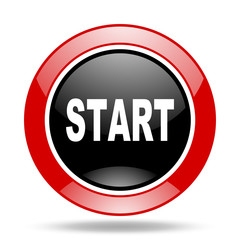 start red and black web glossy round icon