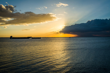 Sunset over Manila Bay, seen from Pasay, Metro Manila, The Phili