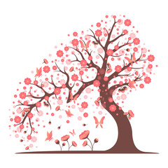 Obraz na płótnie Canvas Decorative beautiful cherry blossom tree