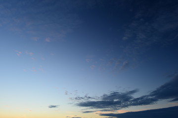 Summer offensive night view of the sky at dusk