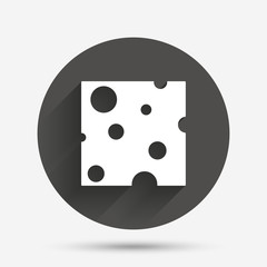 Cheese sign icon. Slice of cheese.