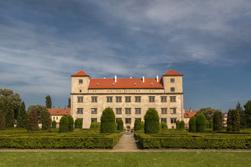 Fototapeta na wymiar Historically Bucovice chateau garden
