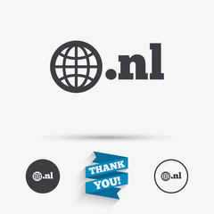 Domain NL sign icon. Top-level internet domain