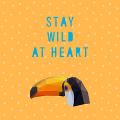  Abstract card. Stay wild at heart. Abstract handmade letters.