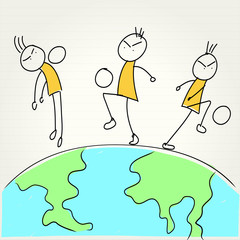 kids and globe concept , vector illustration