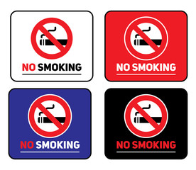 Labels set No smoking stickers