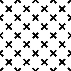 Tile black and white x cross vector pattern