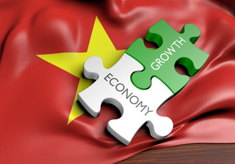 Vietnam economy and financial market growth concept, 3D rendering