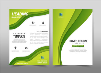 Green geometric shape design on background.Brochure template layout, cover design, annual report,magazine,Leaflet,presentation background, flyer design. and booklet in A4 with Vector Illustration.