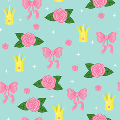 Seamless princess accessories wallpaper design