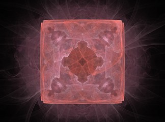 Red square abstract blurred fractal